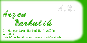 arzen marhulik business card